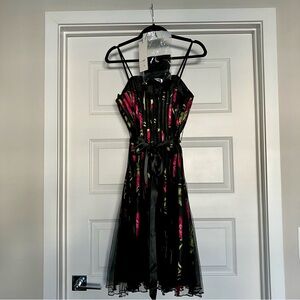 NEW Coya Collection Floral Black Evening Dress Womens Medium 2026-3b7